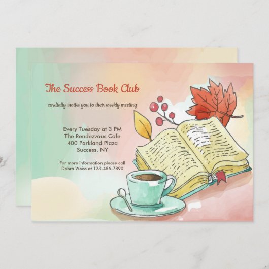 Herbstbuchklub Einladung (Vorne/Hinten)