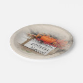 Herbstbuchstapel Pappteller (Schrägansicht)