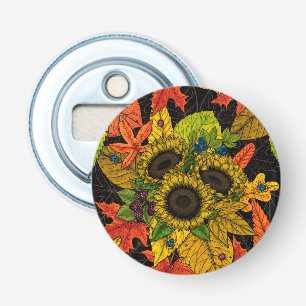 Herbstbukett auf schwarz flaschenöffner