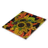 Herbstbukett auf schwarz fliese (Seite)