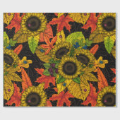 Herbstbukett auf schwarz geschenkpapier (Flach)