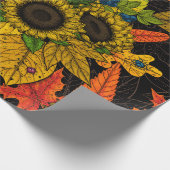 Herbstbukett auf schwarz geschenkpapier (Ecke)