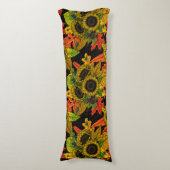 Herbstbukett auf schwarz seitenschläferkissen (Vorderseite Vertikal)