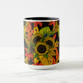 Herbstbukett auf schwarz tasse (Zentrum)