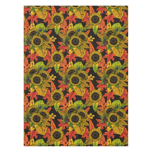 Herbstbukett auf schwarz tischdecke (Vorderseite)