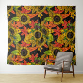 Herbstbukett auf schwarz wandteppich (Beispiel (Horizontal))