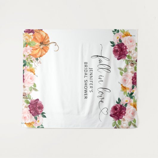 Herbstburgudy-Fall in Liebe Brautparty-Wandteppich Wandteppich (Vorderseite (Horizontal))