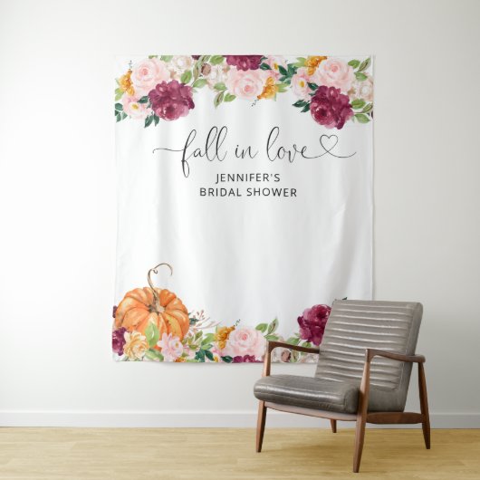 Herbstburgudy-Fall in Liebe Brautparty-Wandteppich Wandteppich (Beispiel)