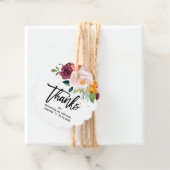 Herbstburgund Blush Bloral Blossom Brautparty Geschenkanhänger (Beispiel)