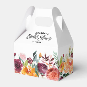 Herbstburgund Blush Bloral Blossom Brautparty Geschenkschachtel
