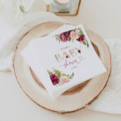 Herbstburgund goldblütige Babydusche Serviette