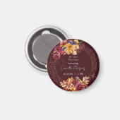 Herbstburgund Moody-Brautparty Magnet (Vorderseite/Rückseite)