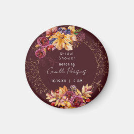 Herbstburgund Moody-Brautparty Magnet