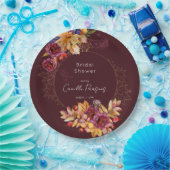 Herbstburgund Moody-Brautparty Pappteller (Party)