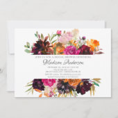 Herbstburgund & Orange Brautparty Einladung (Vorderseite)