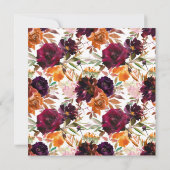 Herbstburgund & Orange Brautparty Einladung (Rückseite)