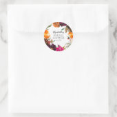 Herbstburgund & Orange Brautparty Runder Aufkleber (Tasche)