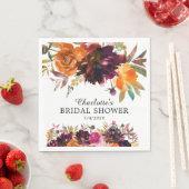 Herbstburgund & Orange Brautparty Serviette (Beispiel)