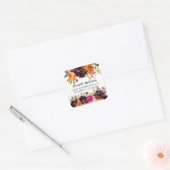 Herbstburgund & Orange Rücksendeadresse Quadratischer Aufkleber (Umschlag)