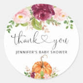 Herbstburgunder Blumenkürbis Runder Aufkleber (Vorderseite)