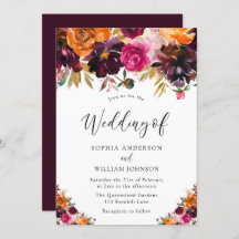 Herbstburgundy Blume Hochzeit im Herbst