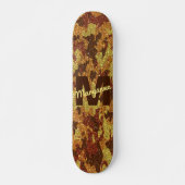 HerbstCamouflage Glitzer Orange Jagd Camouflage Skateboard (Vorne)