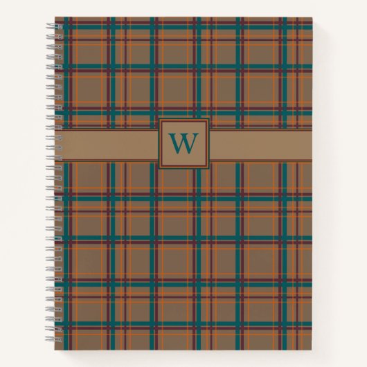 Herbstchic Kariert Spiral Notebook Notizblock (Vorderseite)