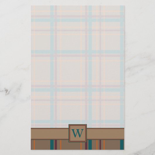 Herbstchic Kariert Stationery Briefpapier (Vorderseite)