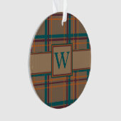 Herbstchic Karierte Acrylschmuck Ornament (Vorderseite)