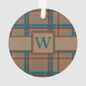 Herbstchic Karierte Acrylschmuck Ornament (Rückseite)