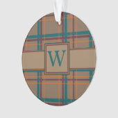 Herbstchic Karierte Acrylschmuck Ornament (Vorderseite)