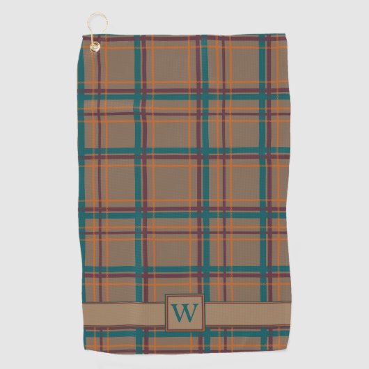 Herbstchic Kariertes Golfhandtuch (Vorderseite)