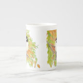 Herbstchickade, Vogelnatur, Wildnis, Wasserfarbe Porzellantasse (Vorderseite)