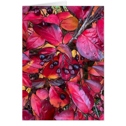 Herbstchokirschen - 5 Zoll x 7 Zoll Kunstkarte (Vorne)