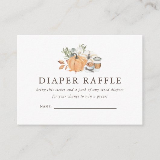 Herbstcoffee Baby Dusche | Windelrumpf Begleitkarte (Vorderseite)