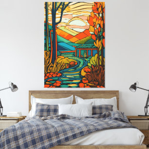 Herbstcreek Retreat Leinwanddruck