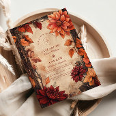 Herbstdahlia Elegance Wedding Einladung