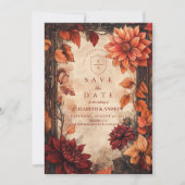 Herbstdahlia Elegance Wedding Save The Date (Vorderseite)