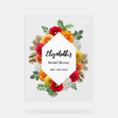Herbstdahlia Floral Fall Brautparty Acrylschild (Vorderseite)
