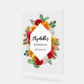 Herbstdahlia Floral Fall Brautparty Acrylschild (Winkel)