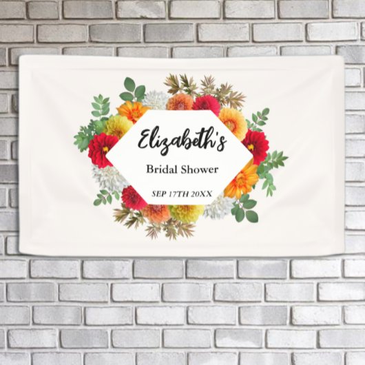 Herbstdahlia Floral Fall Brautparty Banner