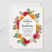 Herbstdahlia Floral Fall Brautparty Einladung (Vorderseite)