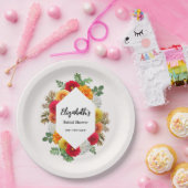 Herbstdahlia Floral Fall Brautparty Pappteller (Party)