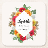 Herbstdahlia Floral Fall Brautparty Rechteckiger Pappuntersetzer (Vorderseite)