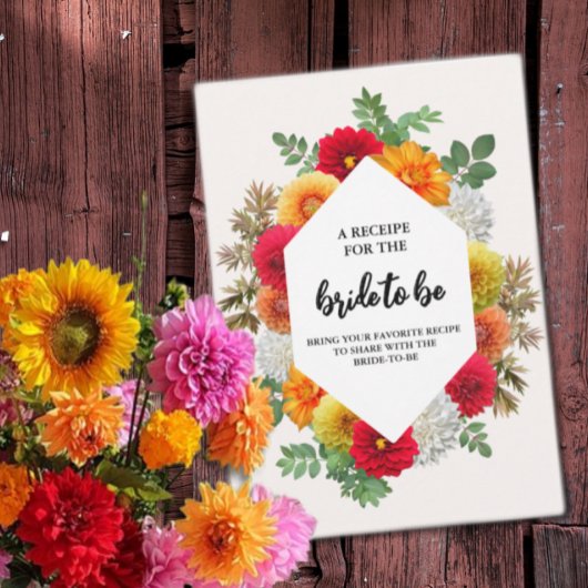 Herbstdahlia Floral Fall Brautparty Rezept Begleitkarte