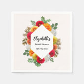 Herbstdahlia Floral Fall Brautparty Serviette (Vorderseite)