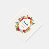 Herbstdahlia Floral Fall Brautparty Serviette (Ecke)