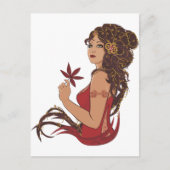 Herbstdame Postkarte (Vorderseite)