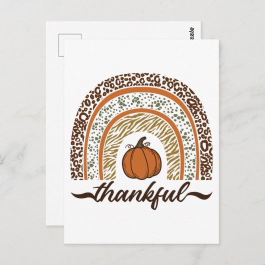Herbstdankend Pumpkin Pie Rainbow Erntedank Postkarte (Vorne/Hinten)