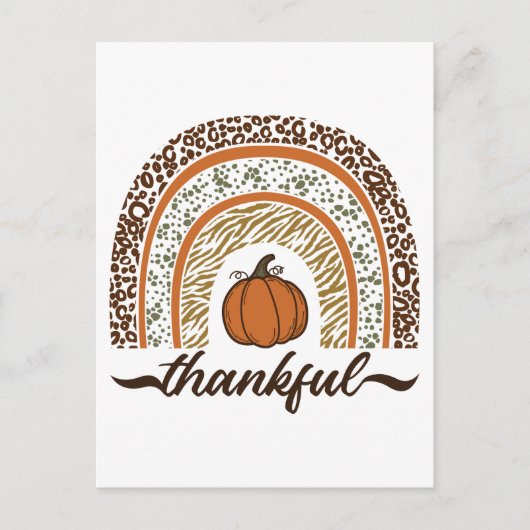 Herbstdankend Pumpkin Pie Rainbow Erntedank Postkarte (Vorderseite)